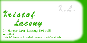kristof lacsny business card